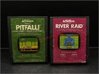 Atari PitFall & River Raid Video Game Lot (