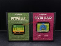 -Atari Pitfall & River Raid Video Game Lot