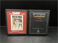 Atari Video Boxing & Basketball Game Lot (living