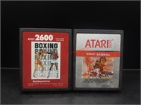 Atari Boxing and Baseball Video Game Lot (living