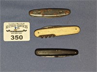 Trio of pocket knives