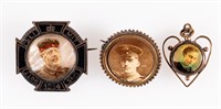 3 WWI GERMAN SOLDIER PHOTO MEDALLIONS