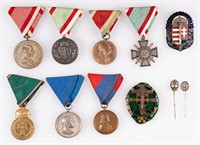10 WWI - WWII AUSTRIA HUNGARY MEDALS AND BADGES
