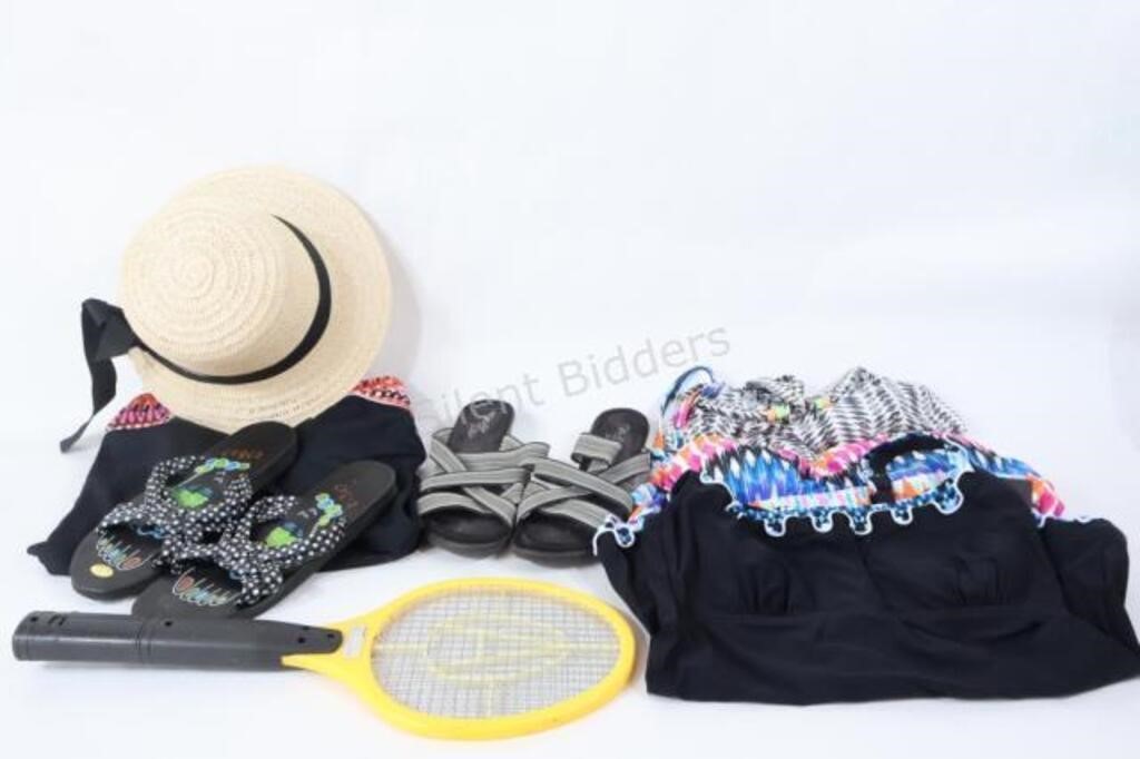 Ladies Summer Hats,Top ONLY Bathing Suits, Sandals