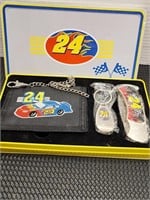 Jeff Gordon NASCAR Racer 24 gift set. Wallet, key