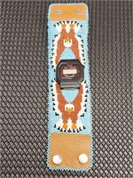 Hand made Native American Eagle beaded watch