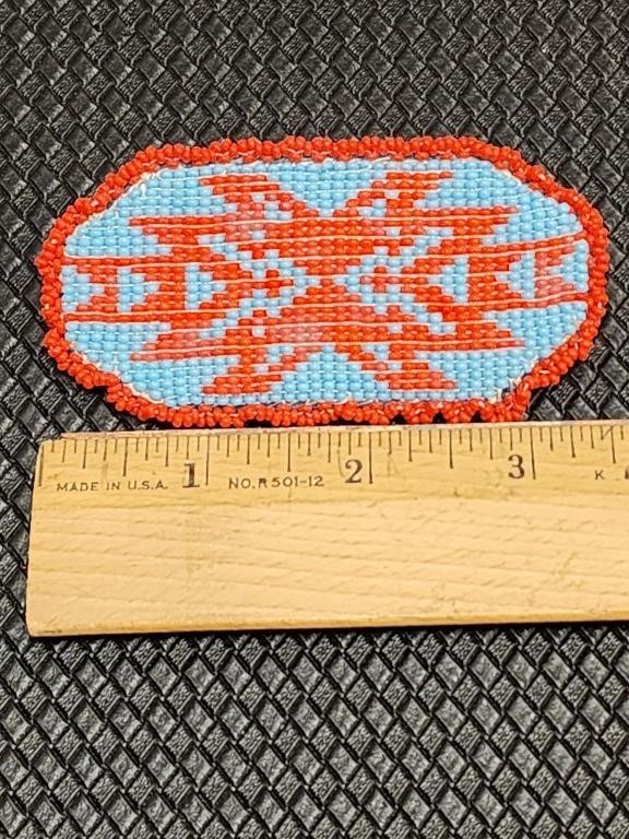 Handmade Native American beaded hair clip. 3.5in