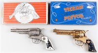 2 HUBLEY CAP GUN REVOLVERS WITH BOXES