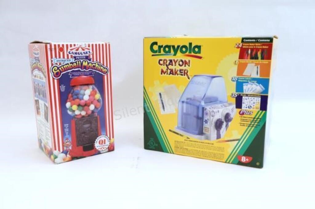 Vintage Sealed Crayola Maker & Gumball Machine