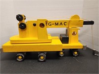 Big-Mac G-Mac wooden crane toy. 21in long  x 9in