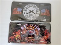 2nd ammendment and fire fighter license plates