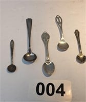 Antique Sterling Silver Salt Spoons ( 5 )