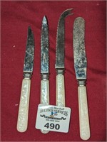 Mother of Pearl Cheese Knives, spreader, etc