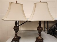 Pair of Vintage lamps. 31in tall.  Tested works