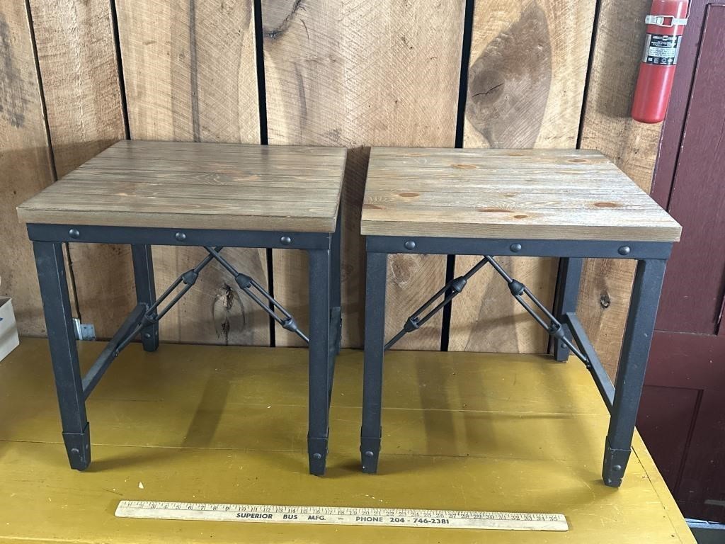 Industrial style end tables