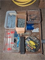 Box lot - nails, bits, etc