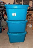 Three 5 Gal. Totes with lids