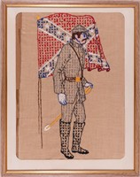 CONFEDERATE SOLDIER CROSS STITCH TAPESTRY