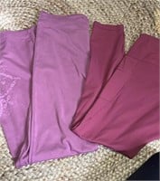 E5) 2 pair of pink yoga leggings size large