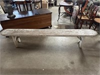 Primitive white painted bench