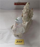 Lenox snowmen in sled vintage collectible