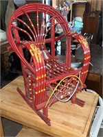 Bentwood red painted child rocker