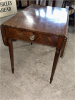 Antique Federal style one drawer table with drop