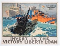 AMERICAN WWI SUBMARINE POSTER BY L.A. SCHAFER