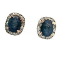 14ct R/G Sapphire earrings