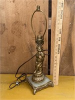 Antique Figural lamp with marble base