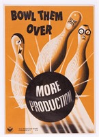 'BOWL THEM OVER' WWII POSTER