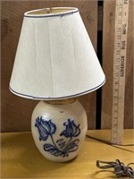 Stoneware lamp with cobalt blue decoration