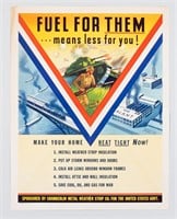 FUEL FOR THEM MEANS LESS FOR YOU WWII POSTER