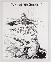 UNITED WE STAND WWII POSTERS BY ROLLIN KIRBY