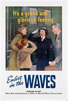 ENLIST IN THE WAVES WWII RECRUITMENT POSTER