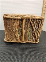 Bark twig storage basket
 9 x 9.5 x 6.5 inches