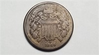 1866 2c Two Cent Piece High Grade