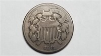 1871 2c Two Cent Piece