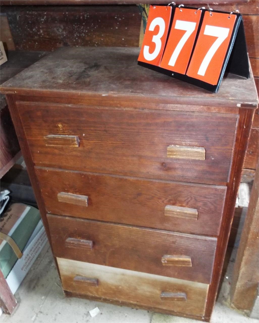 4 dr. pine chest (as is), painting &