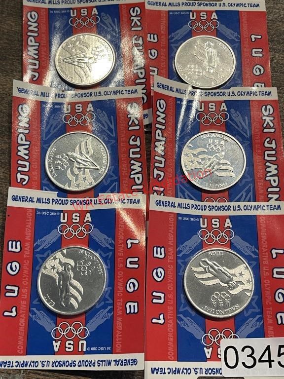 Lot of 6 Collectors Olympic Team Coins (Dining