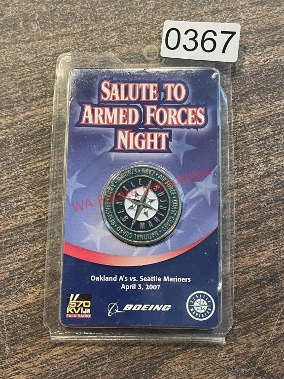 2007 Mariners Armed Forces Night Collectors Coin