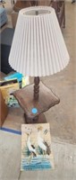 4 FOOT TALL TABLE LAMP COMBO WITH BAMBOO SHEET