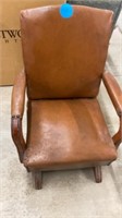 OLD KIDS LEATHER ROCKING CHAIR