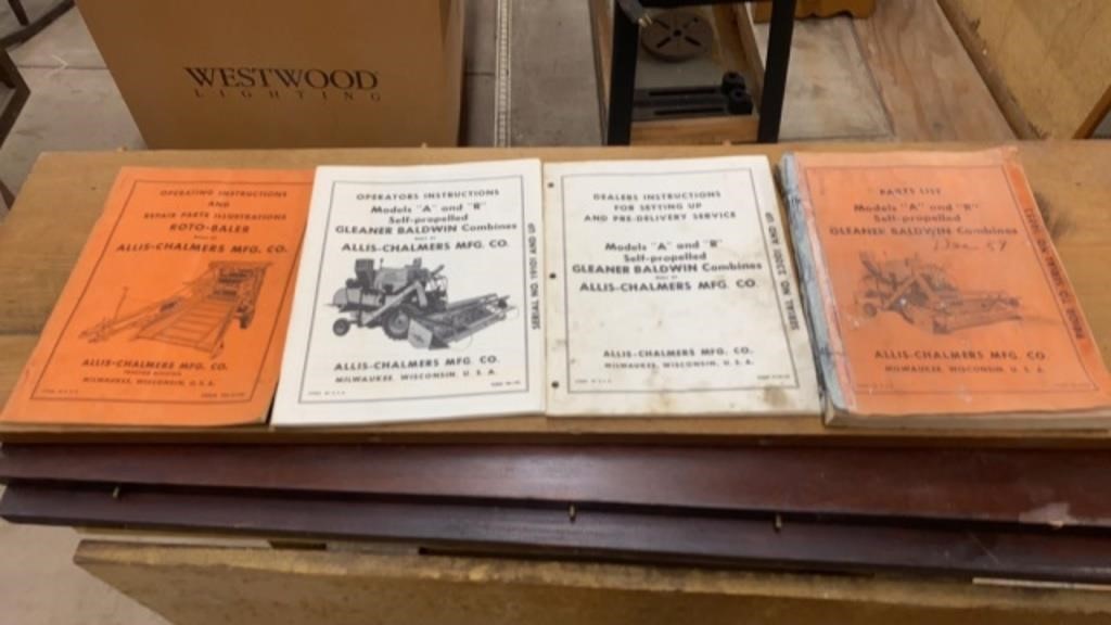 4 ALLIS CHALMERS OPERATORS AND  IMPLEMENT BOOKS