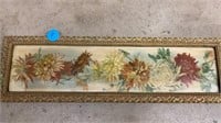 VINTAGE FLORAL PRINT WITH FRAME TO MATCH   36x11