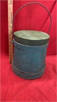 ANTIQUE OLD WOODEN PAINTED BUCKET