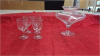 21 CRYSTAL STEMMED WATER GOBLETS AND A PRINCESS