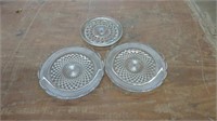 10 HEAVY GLASS PLATTERS AND 1 SMALL ONE