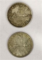 1953 & 1955 Canada Silver Dollar