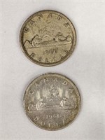 1966 & 1966 Canada SIlver Dollar